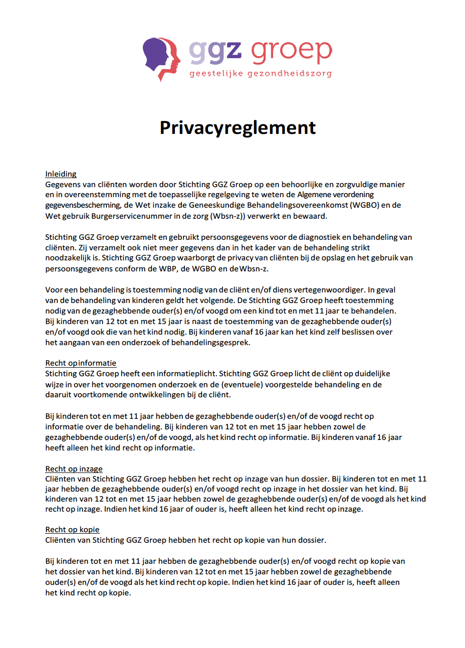 privacy reglement